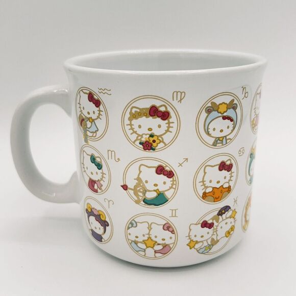 Hello Kitty Sanrio White 20 Oz Ceramic Coffee Mug Horoscope Zodiac Astrology New - Picture 3 of 4
